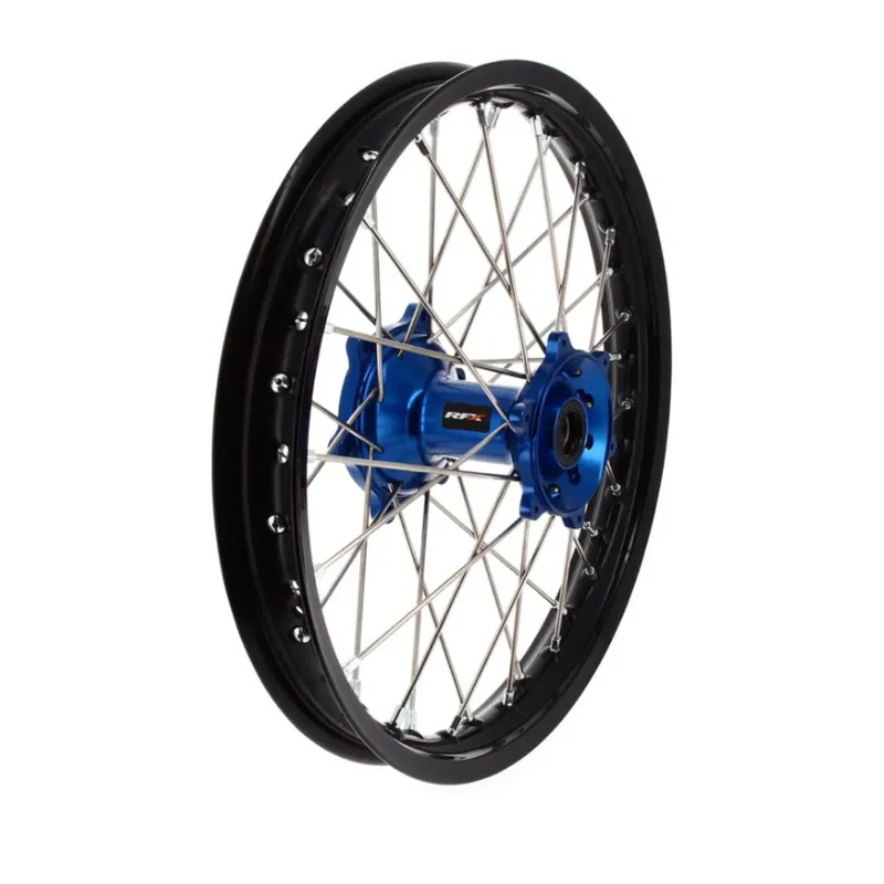 [ RFX ] Moto Roue arrière complète de 19 pouces Noir/Argent/Bleu, 19 x 1,85 Azonnali szállítás