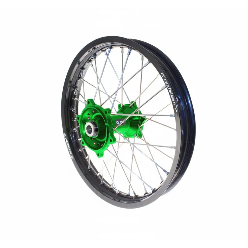 [ RFX ] Moto Roue arrière complète de 19 pouces Noir/Argent/Vert, 19 x 2,15 Szuper akció