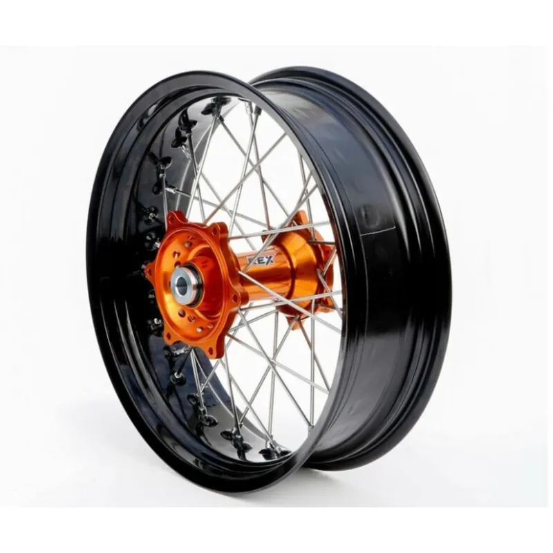 Nézd meg most [ RFX ] Moto Roue arrière complète de 17 pouces SM Noir/Argent/Orange, 17 x 5,00