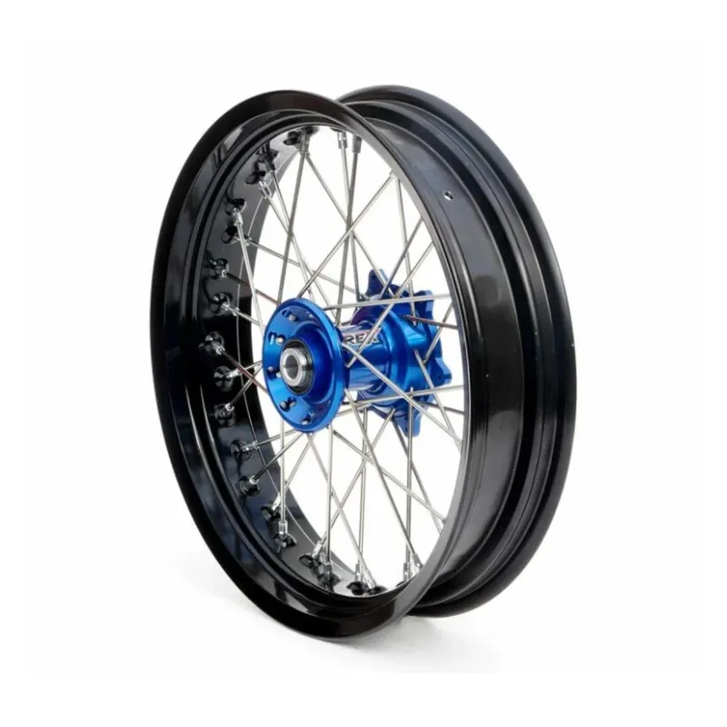 Biztonságos fizetés [ RFX ] Moto Roue avant Moto Complete 17 pouces SM Noir/Bleu/Argent, 17 x 3,5