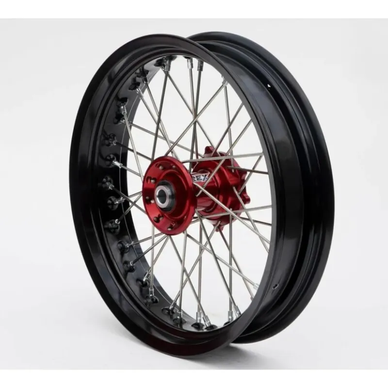 Kedvezmény [ RFX ] Moto Roue avant Moto Complete 17 pouces SM Noir/Rouge/Argent, 17 x 3,50