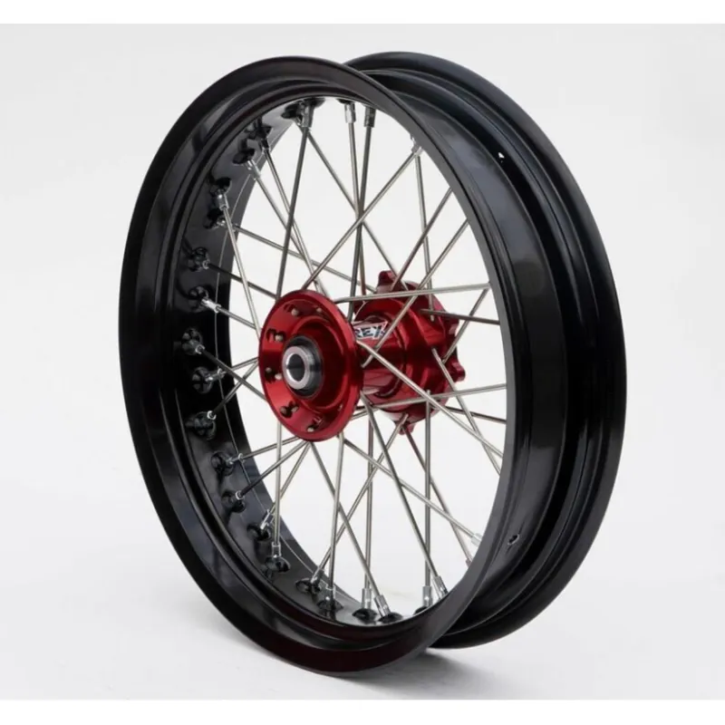 Gyors kiszállítás [ RFX ] Moto Roue avant Moto Complete 17 pouces SM Noir/Rouge/Argent, 17 x 3,50