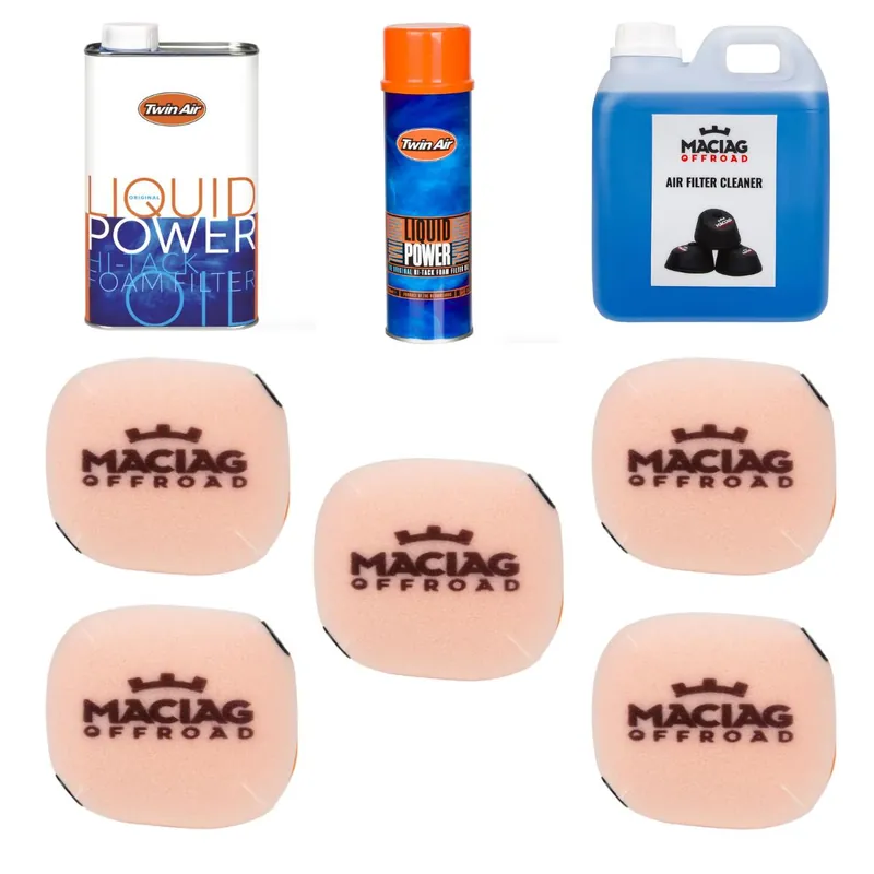 Exkluzív ajánlat [ Maciag Offroad ] Filtre à Air Set Moto Workshop Pack Filtre à air, Huile pour filtre à air, Spray pour filtre à air, Nettoyant pour filtre à air