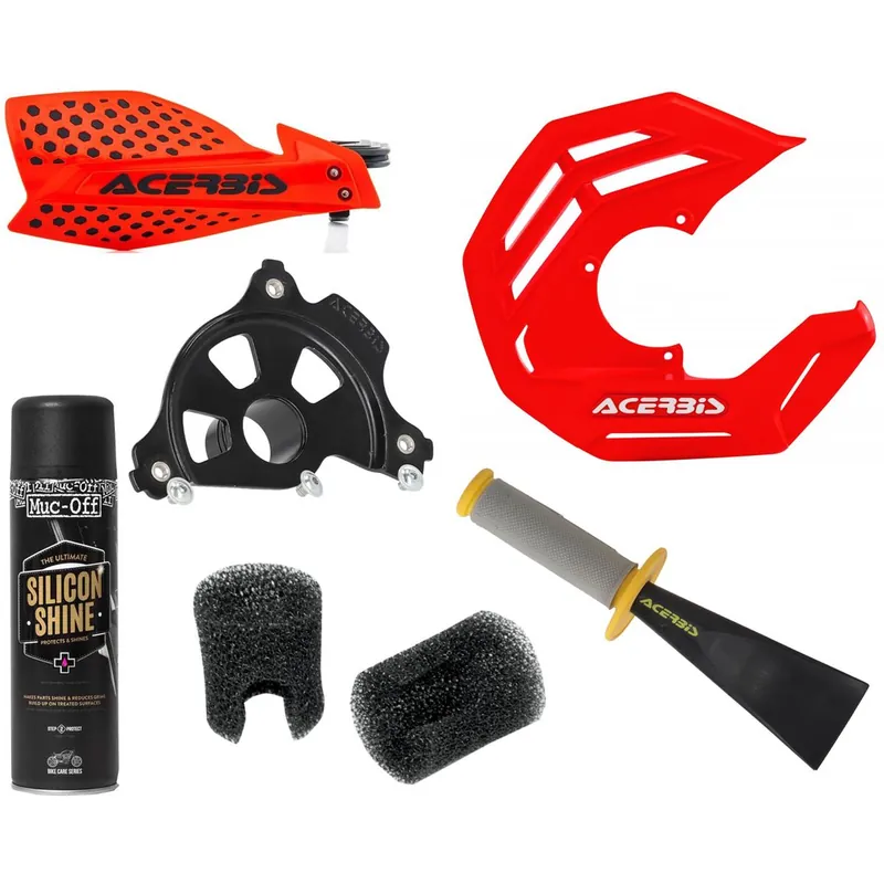 [ Acerbis ] Kit Anti-Boue Moto 6-tlg, Honda CRF 250R/450R 05-, Rouge Ne maradj le