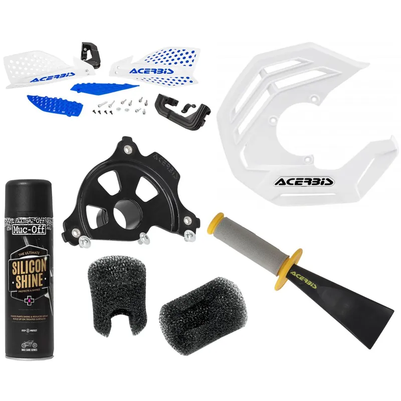 Expressz szállítás [ Acerbis ] Kit Anti-Boue Moto 6-tlg, Husqvarna, Blanc/Bleu