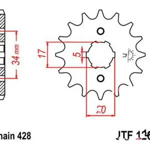 Ajánlat Pignon de sortie de boite JT 14/428 Épais Honda CBR 125 R / CBR 125 RS ...