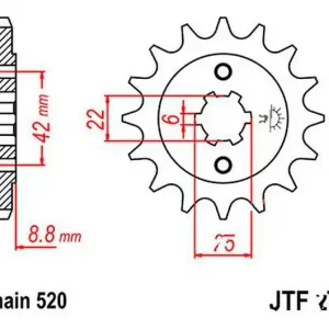 Ajánlat Pignon de sortie de boite JT 15/520 Épais Honda CB 400 N / CB 250 N ...