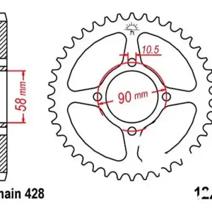 Árengedmény Couronne JT 45/428 Acier Honda CBR 125 R / CBR 125 RS ...