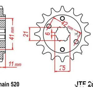 Vedd meg online Pignon de sortie de boite JT 14/520 Épais Honda NSR 250 R / NSR 250 R SE ...