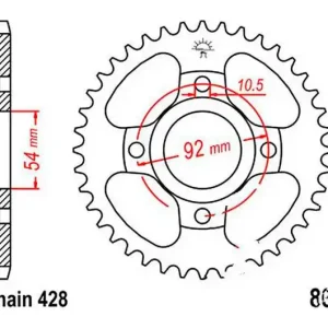 Exkluzív ajánlat Couronne JT 44/428 Acier Yamaha SR 125 / RD 125 LC ...
