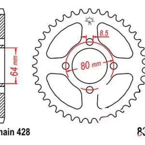 Ajánlat Couronne JT 43/428 Acier Yamaha YBR 125 ED / YBR 125 SPD ...