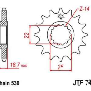 Vedd meg most Pignon de sortie de boite JT 14/530 Ducati Multistrada 1200 / Multistrada 1200 S GT ...