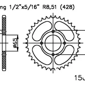 Olcsóbb Couronne Esjot 41/428 Acier Noire SYM Wolf Legend 125 2006-2007