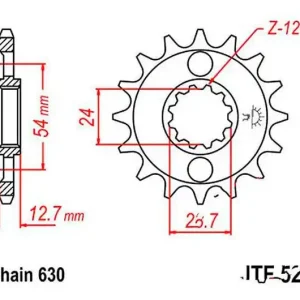 Vedd meg most Pignon de sortie de boite JT 16/630 Fin Kawasaki Z 1000 R2 / Z 1000 J ...