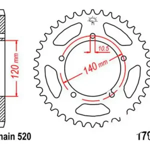 Alacsony ár Couronne JT 42/520 Acier Suzuki GSX-R 1000 / GSX-R 1000 U2 ...