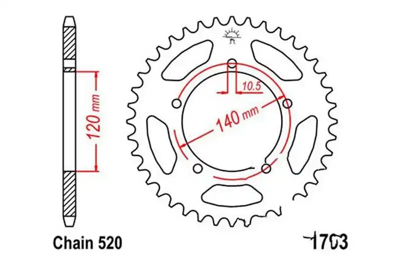 Couronne JT 43/520 Acier Suzuki GSX-R 1000 / GSX-R 1000 U2 ... Olcsóbb