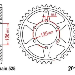 Exkluzív ajánlat Couronne JT 46/525 Acier Triumph Daytona 675 / Street Triple 675 ...