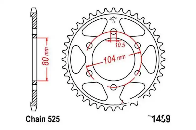 Kiárusítás Couronne JT 44/525 Acier Type 2 Kawasaki ZX-6R 600 J / ZX-9R 900 F ...
