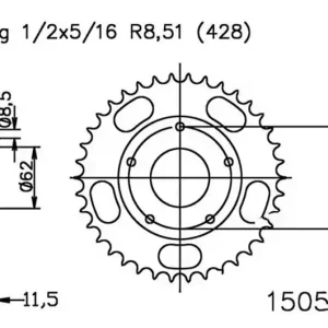 Legnépszerűbb Couronne Esjot 55/428 Acier Sachs X-Road 125 2005-2006 / XTC 125 4T 2002-2007