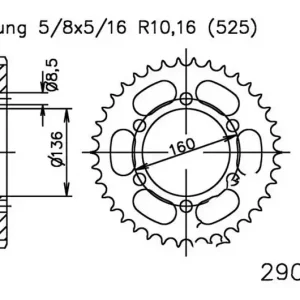Szuper ajánlat Couronne Esjot 41/525 Acier Sachs Roadster 650 2000-2006