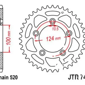 Azonnal elérhető Couronne JT 46/520 Acier Ducati Monster 821 / Panigale 899 ...