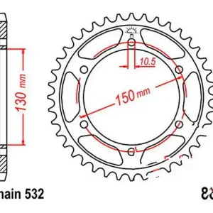 Ajánlat Couronne JT 43/532 Acier Yamaha YZF 1000 R / YZF 750 R ...