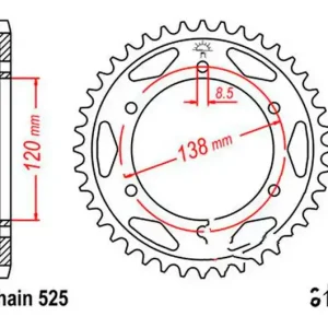 Árcsökkenés Couronne JT 40/525 Acier Honda RVF 750 R / VFR 750 R ...