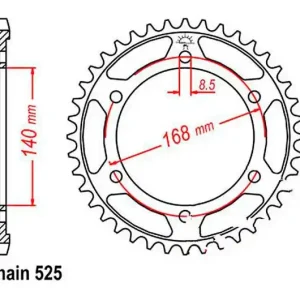 Akciós ár Couronne JT 42/525 Acier BMW F 800 800 GS 2008 / F 650 800 GS 2008