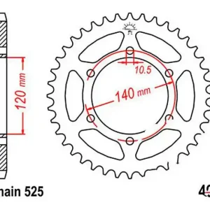 Vedd meg online Couronne JT 45/525 Acier Suzuki GSX-R 600 / Kawasaki ZX-6R 600 F ...