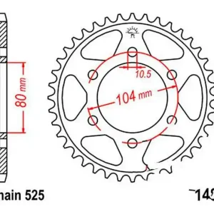 Akció Couronne JT 42/525 Acier Kawasaki ZX-6R 600 J / ZX-9R 900 F ...