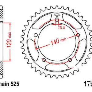 Ajánlat Couronne JT 42/525 Acier Kawasaki / Suzuki / Triumph