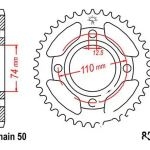 Végkiárusítás Couronne JT 39/530 Acier Yamaha XS 400 / XS 250 ...