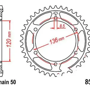 Végkiárusítás Couronne JT 45/530 Acier Yamaha XJ 600 N / XJ 600 H ...