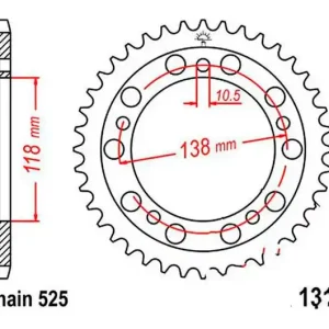 Azonnal elérhető Couronne JT 39/525 Acier Honda CBR 400 RR 1990-1999