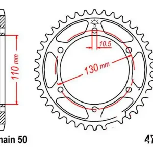 Akció Couronne JT 47/530 Acier Yamaha / Kawasaki / Suzuki / MZ/MUZ