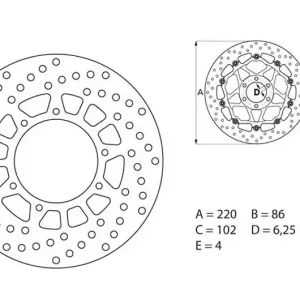 Disque de frein arrière Brembo Serie Oro Fixe Rond 220mm Yamaha 600 XT / E Biztonságos vásárlás