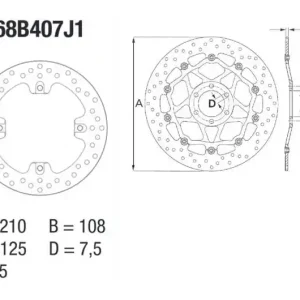 Legkelendőbb Disque de frein arrière Brembo Serie Oro Fixe Rond MV Agusta F4R / Brutale 1078