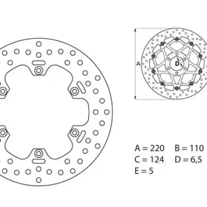 Végkiárusítás Disque de frein arrière Brembo Serie Oro Fixe Rond 220mm Aprilia 650 Pegaso