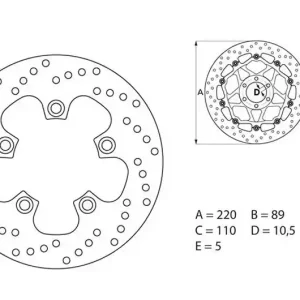 Disque de frein arrière Brembo Serie Oro Fixe Rond 220mm Suzuki 600 GSX-R Ajánlat