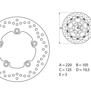 Disque de frein arrière Brembo Serie Oro Fixe Rond 220mm Yamaha R1 / R6 Biztonságos fizetés