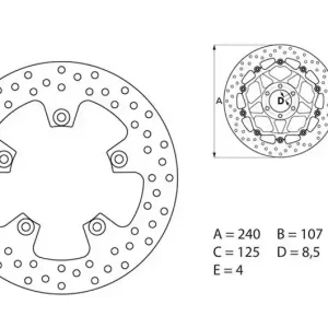 Disque de frein arrière Brembo Serie Oro Fixe Rond 240mm Ducati 999 R / S Olcsóbb