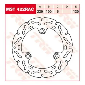 Biztonságos fizetés Disque de frein arrière TRW Racing Fixe 220mm Kawasaki Ninja EX 250 R 2008-2014