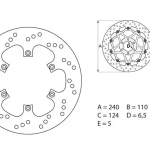 Disque de frein arrière Brembo Serie Oro Fixe Rond 240mm Aprilia 125 Pegaso Akciós ár