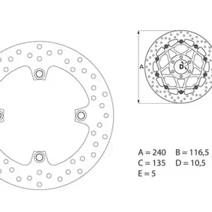 Disque de frein arrière Brembo Serie Oro Fixe Rond 240mm Honda CB 600 F Hornet Biztonságos fizetés