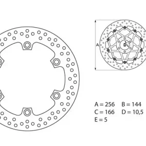 Gyors szállítás Disque de frein arrière Brembo Serie Oro Fixe Rond 256mm Honda CBR 1100 XX