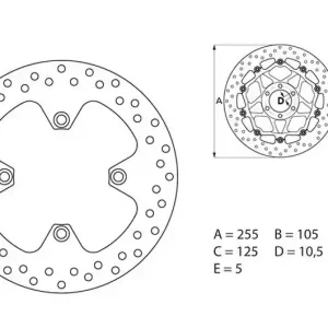 Vedd meg most Disque de frein arrière Brembo Serie Oro Fixe Rond 255mm Triumph 1050 Sprint ST