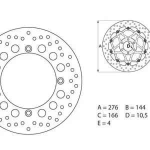 Disque de frein avant Brembo Serie Oro Fixe Rond 276mm Honda 750 Africa Twin Akciós ár