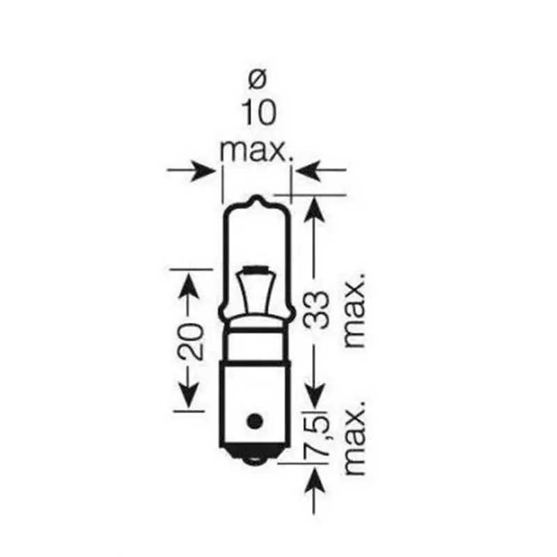 Ampoule 1 fil - 12V 21W Bay9s Plot Decalé Ne maradj le