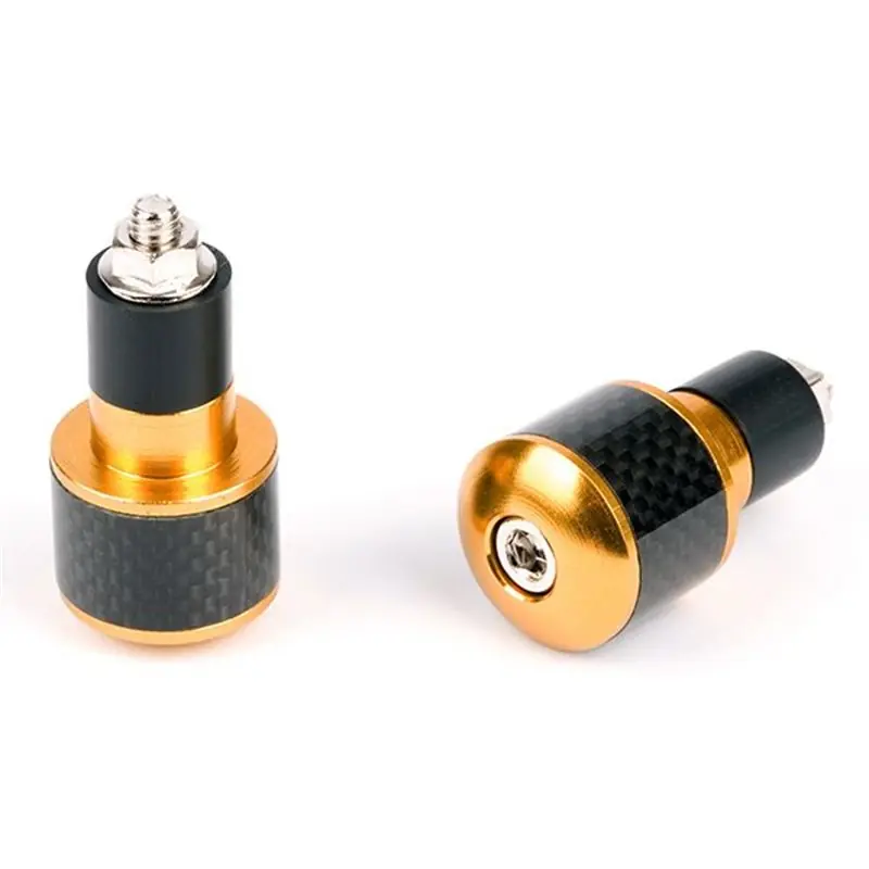 Bestseller Embouts de guidon ronds Ø17 look Carbone noir et anodisés jaune
