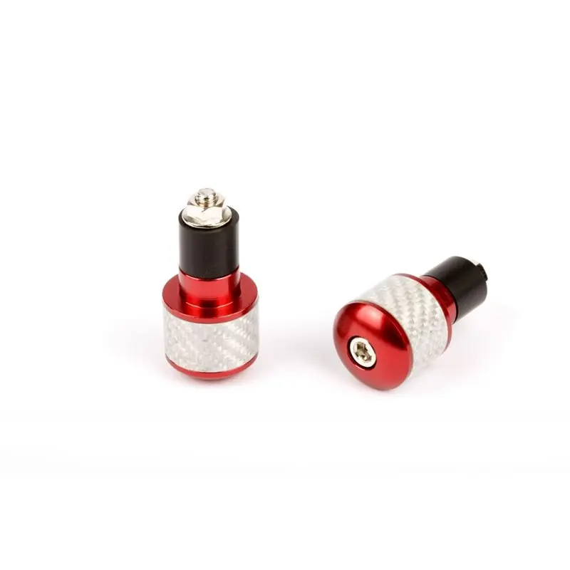 Embouts de guidon ronds Ø17 look carbone blanc et anodisés rouge Expressz szállítás